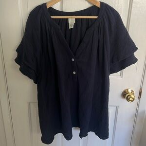 Joie - Gauze Navy Top - 1X